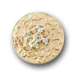 N633 14K LG ROUND SLIDE WITH HEART DETAILS 